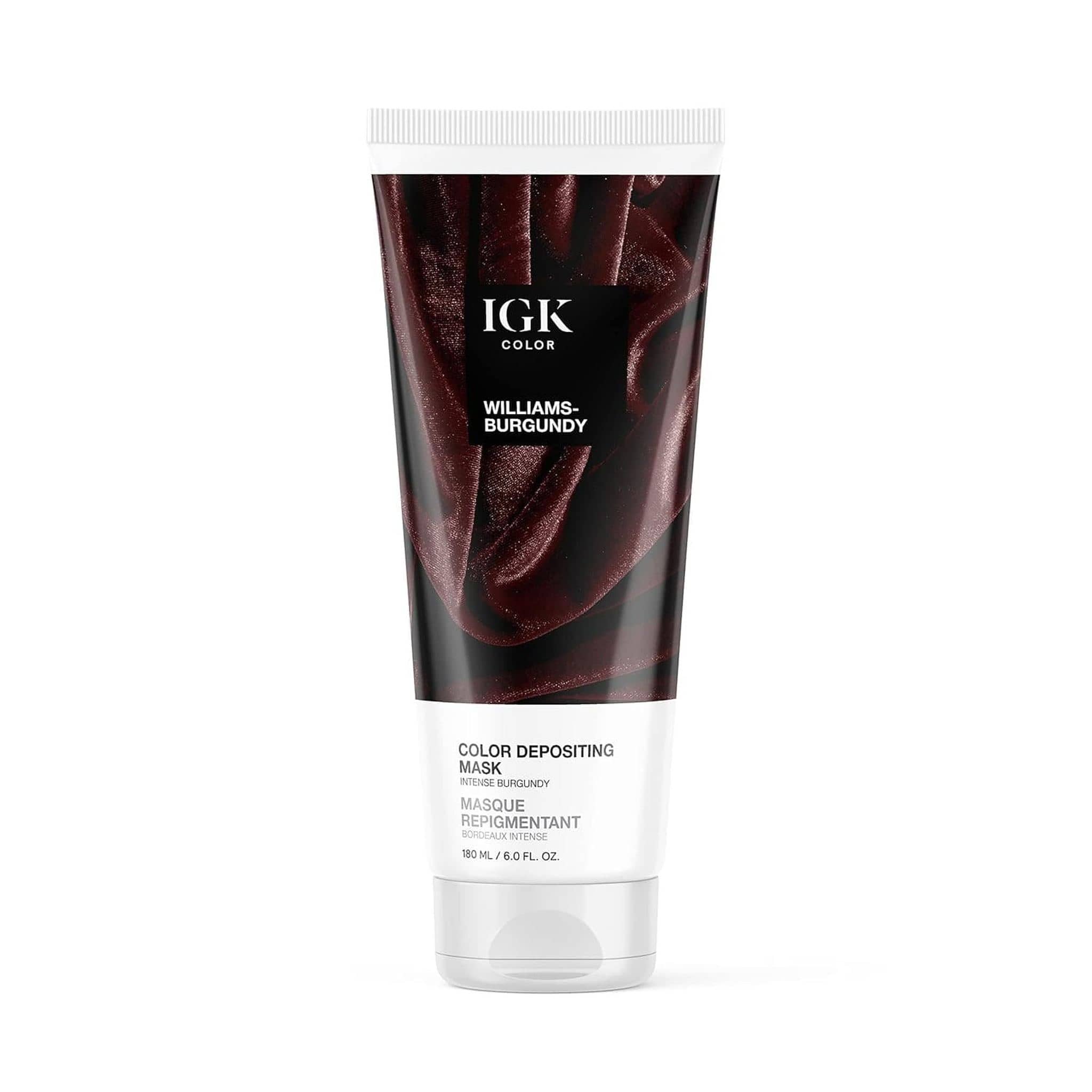 IGK Color Williams-Burgundy Color Depositing Mask in Intense Burgundy, 6 fl oz tube 1