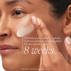 Woman applying IMAGE MD Biotech Longevity Crème to face clinically proven to firm hydrate and improve skin elasticity in 8 weeks
