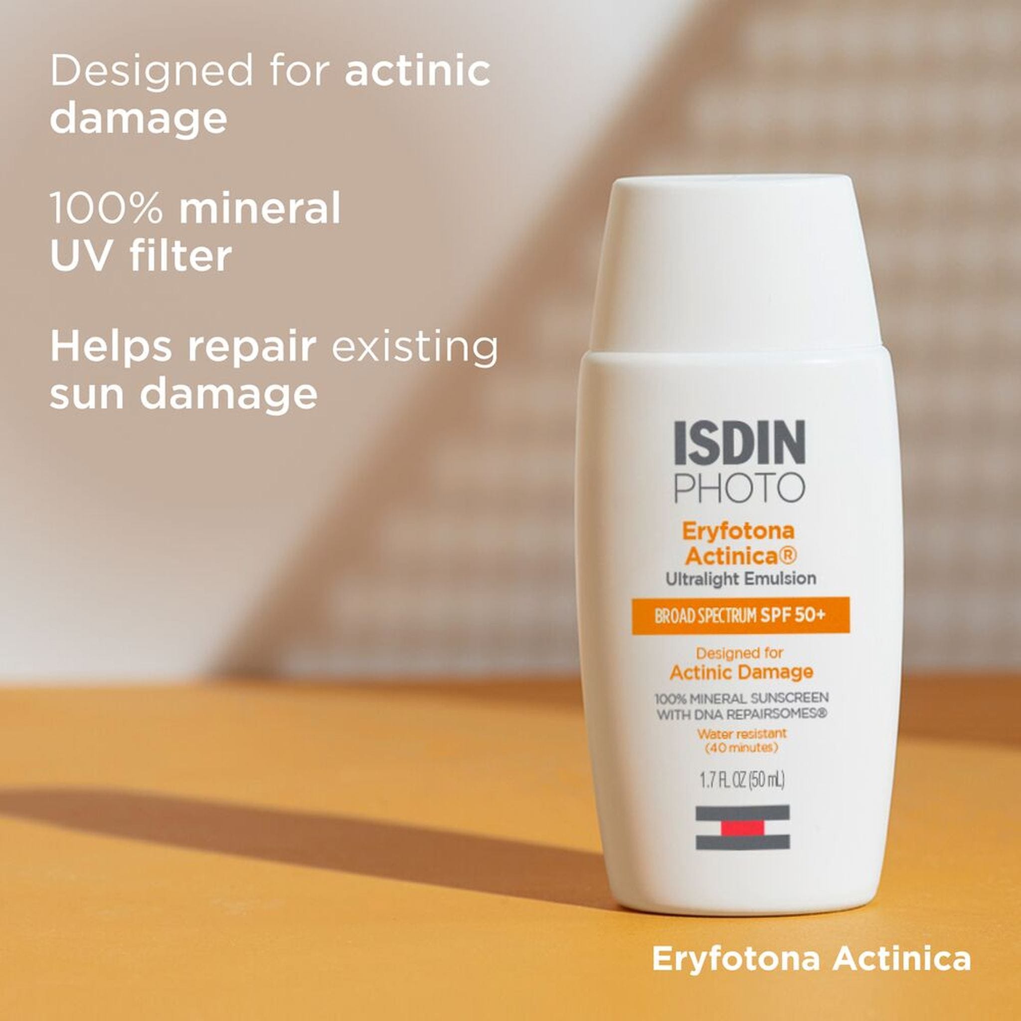 ISDIN Eryfotona Actinica SPF 50+ 50ml, 100% mineral UV filter designed for actinic damage repair 2