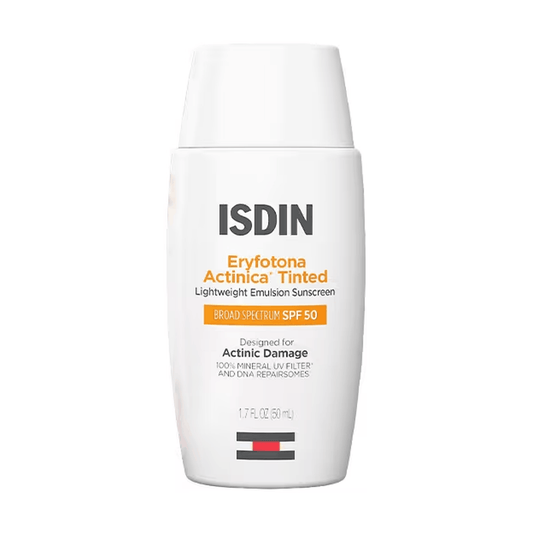 ISDIN Eryfotona Actinica Tinted SPF 50 mineral sunscreen bottle 1.7 oz