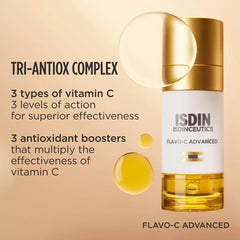 Flavo-C Advanced serum with tri-antiox complex featuring three types of vitamin C