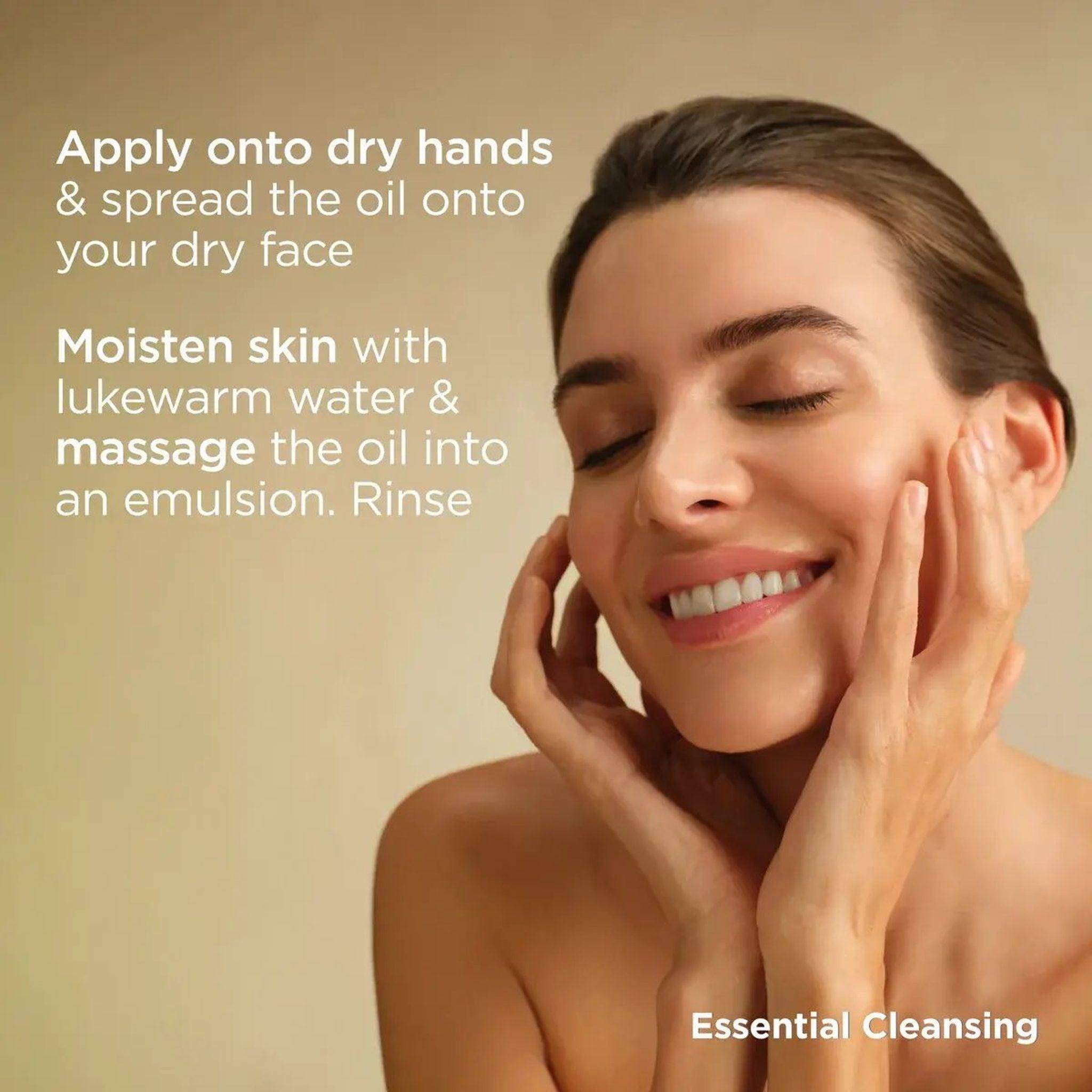 How to use ISDIN Isdinceutics Essential Cleansing oil cleanser apply massage emulsify and rinse steps