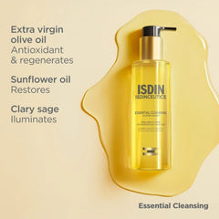 ISDIN Isdinceutics Essential Cleansing key ingredients extra virgin olive oil sunflower oil and clary sage