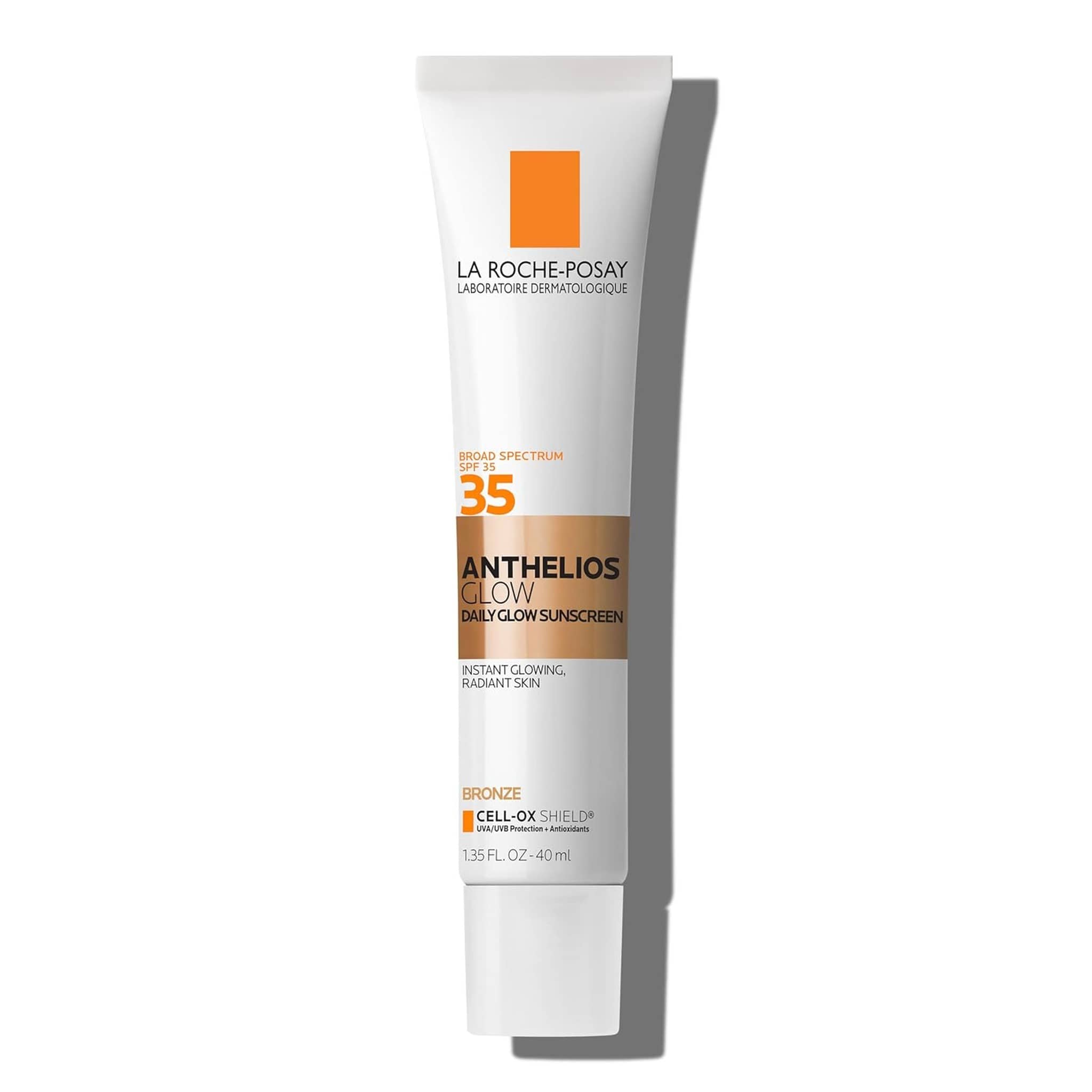 La Roche-Posay Anthelios Glow SPF 35 daily glow sunscreen tube in bronze