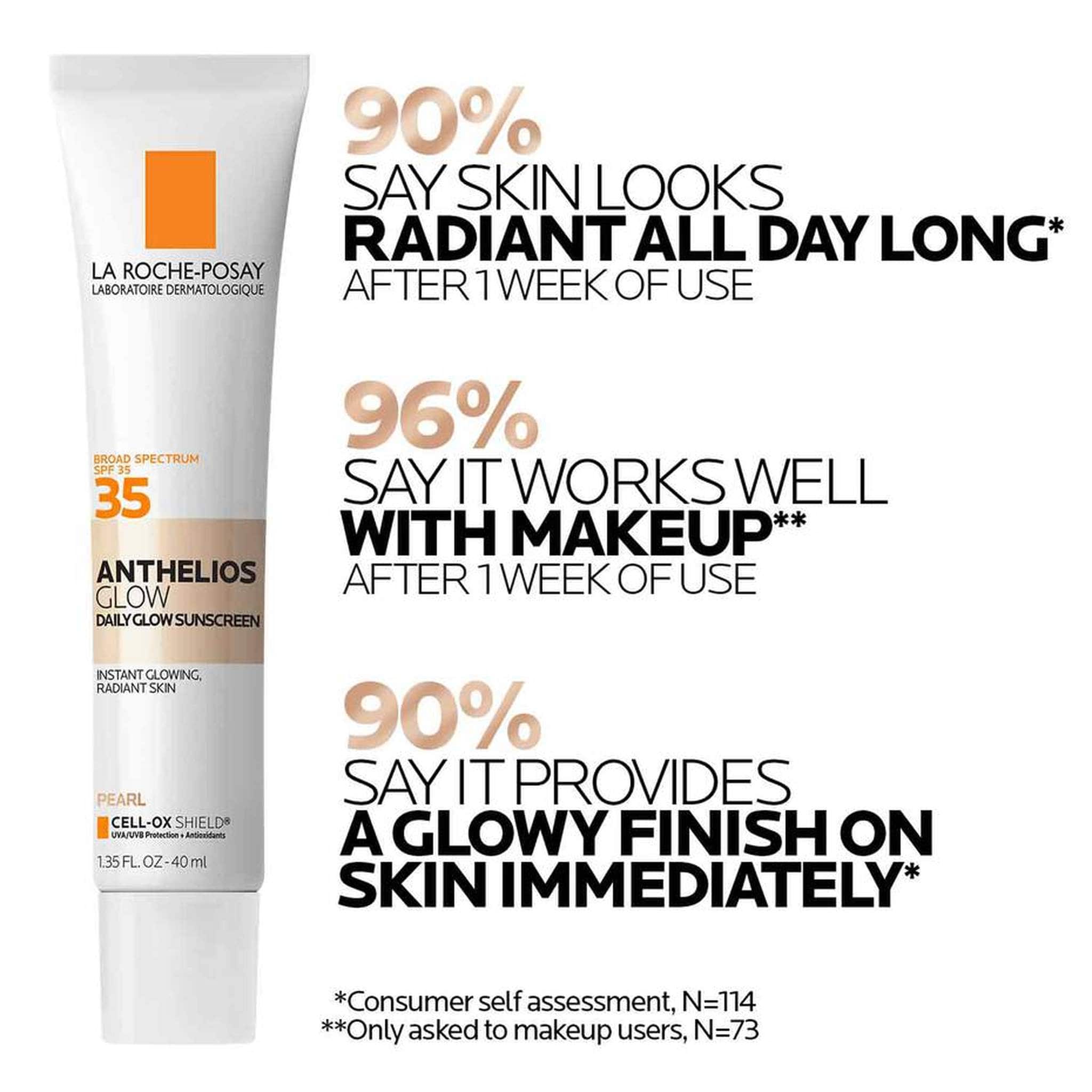Anthelios Glow SPF 35 sunscreen results for radiant glowing skin
