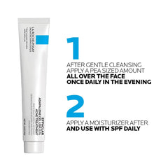Applying Effaclar Adapalene Gel once daily with moisturizer and SPF