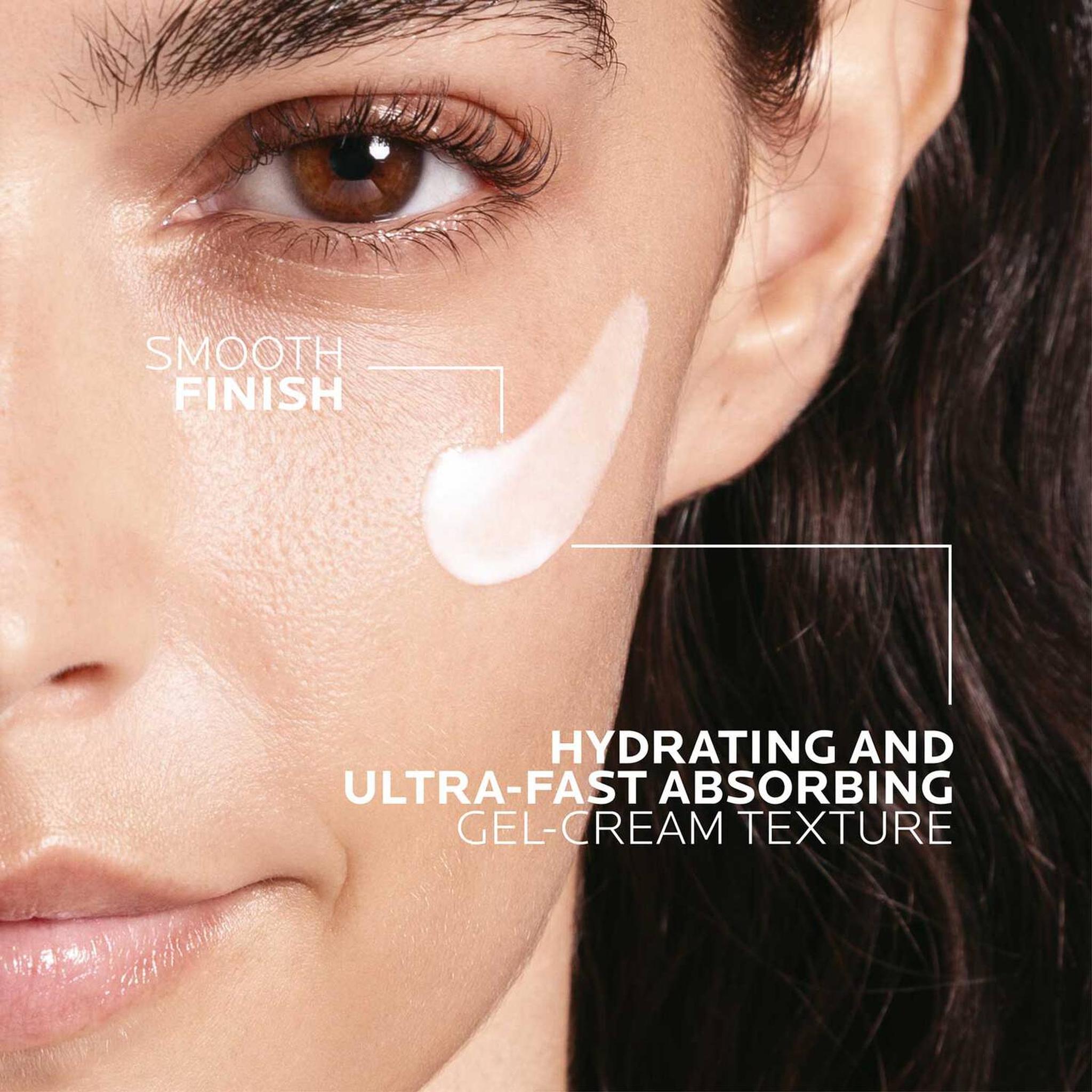 La Roche-Posay Effaclar AZ gel texture applied to skin