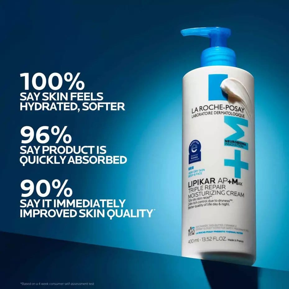 Lipikar AP+M consumer results for hydration and skin quality improvement