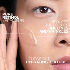 Lightweight hydrating Retinol B3 serum texture swatch on skin