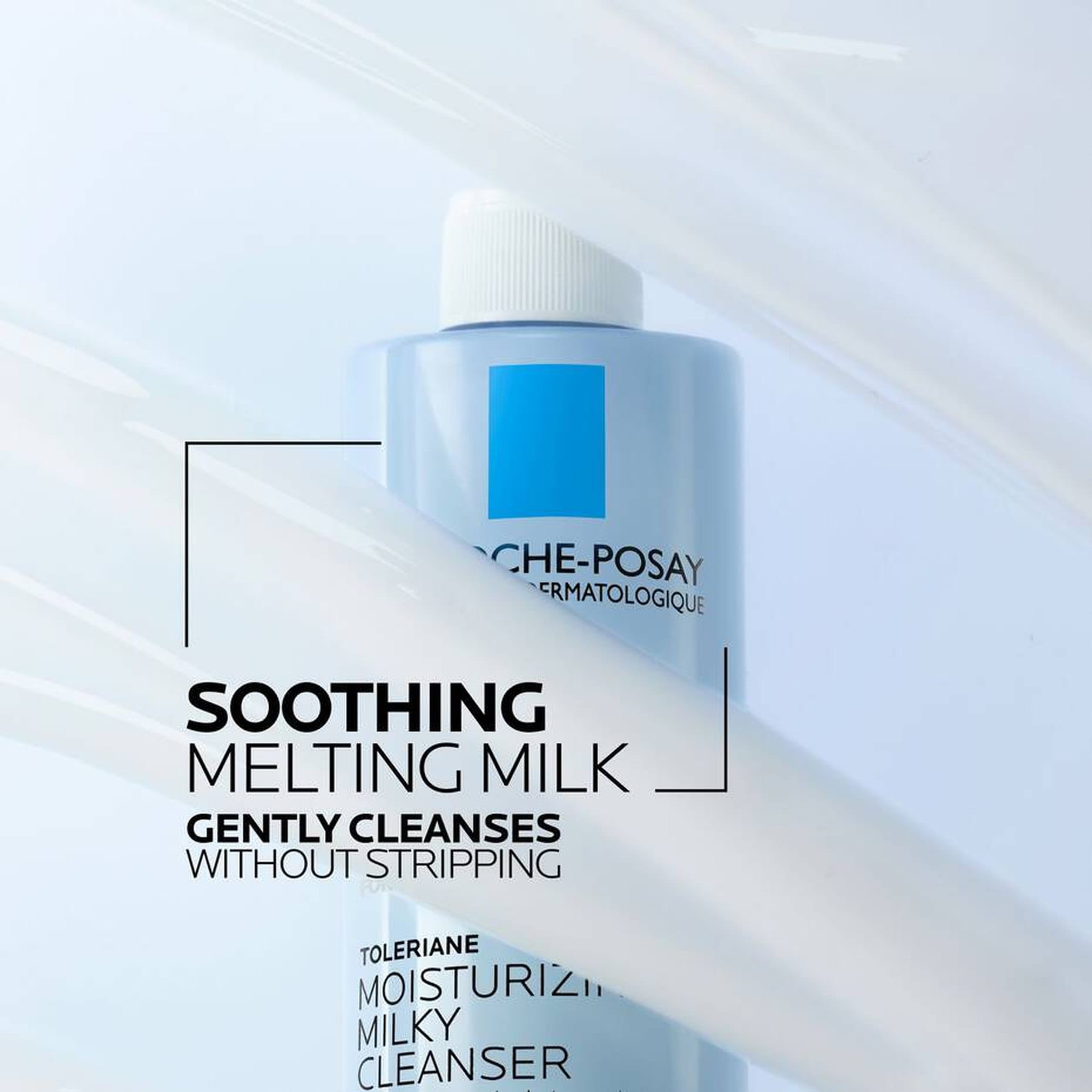 Toleriane Milky Cleanser soothing melting milk texture close up