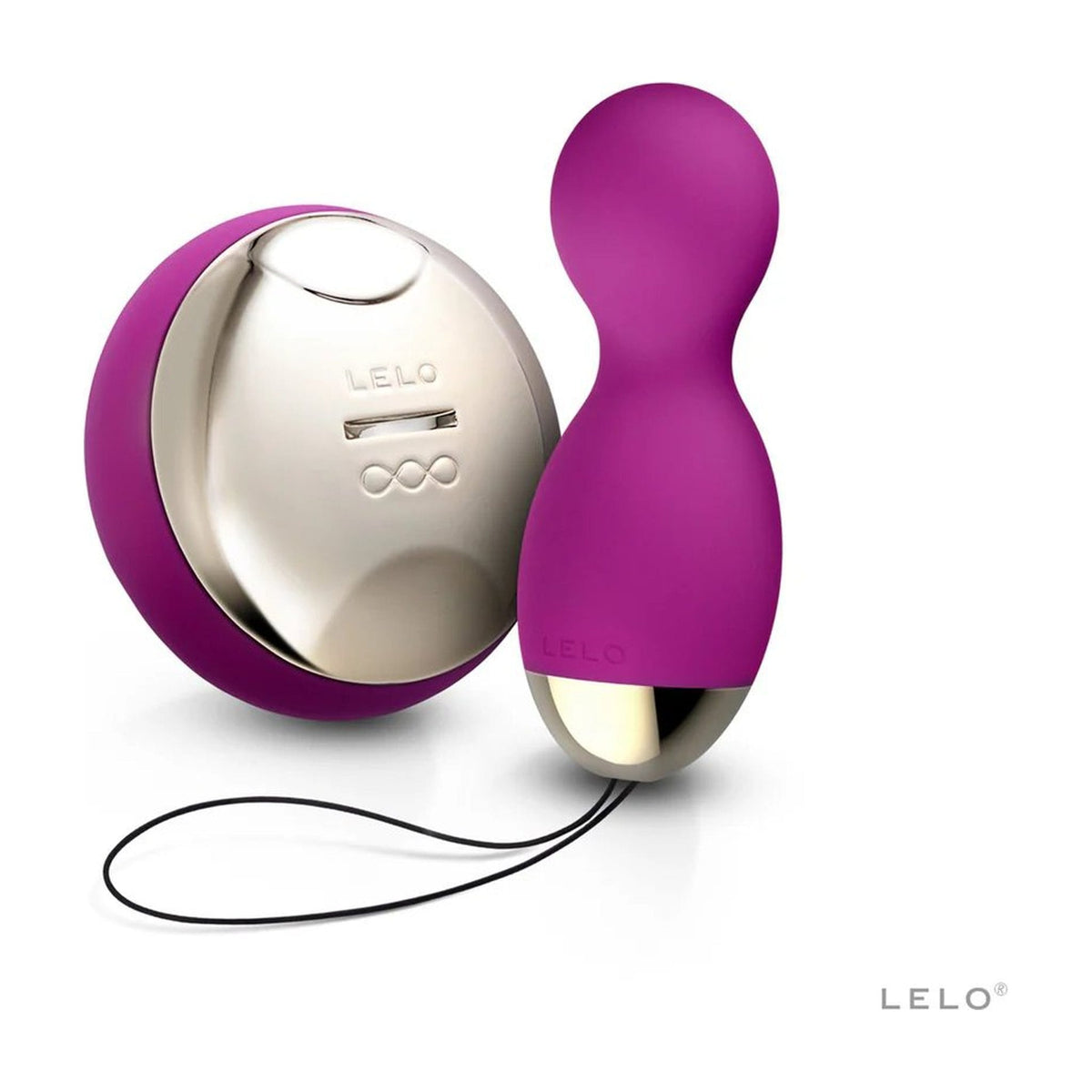 LELO Hula Beads in deep rose with gold remote control