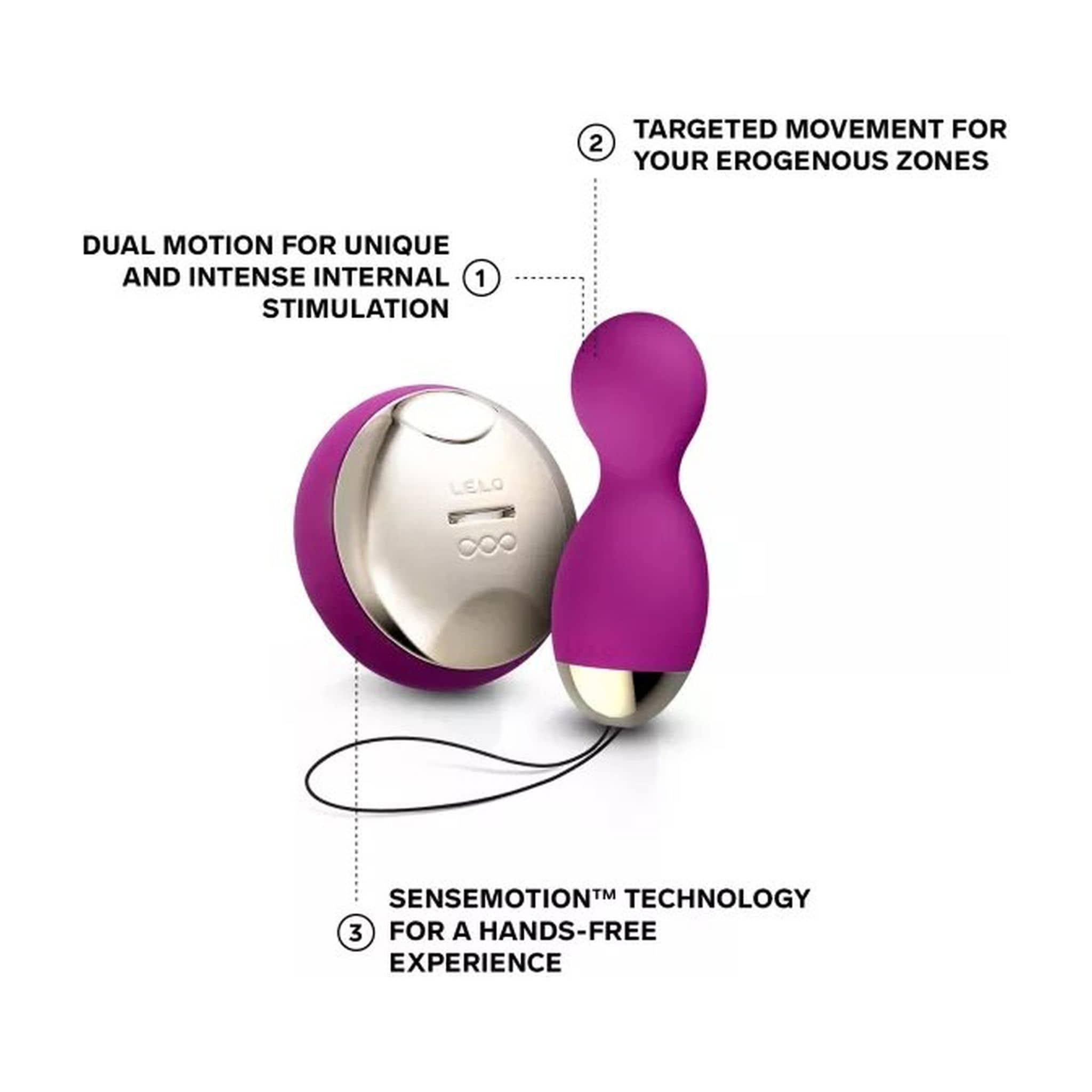LELO Hula Beads deep rose remote control vibrating beads in luxury black gift box packaging