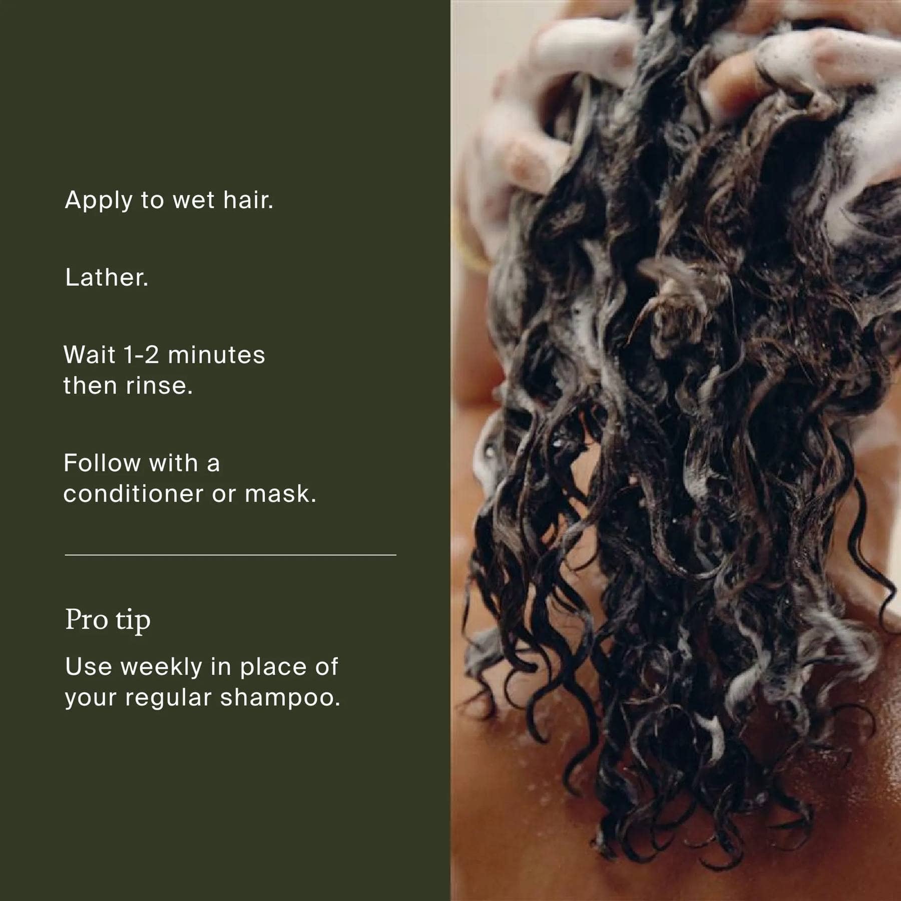 How to use Living Proof Clarifying Detox Shampoo weekly by lathering on wet curly hair and rinsing