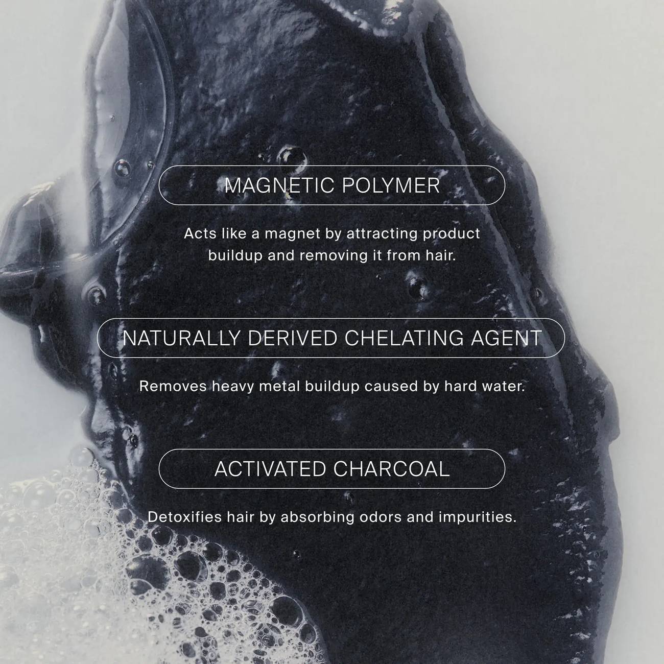 Living Proof Clarifying Detox Shampoo key ingredients magnetic polymer chelating agent and activated charcoal