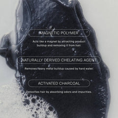 Living Proof Clarifying Detox Shampoo key ingredients magnetic polymer chelating agent and activated charcoal