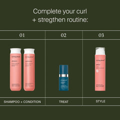 Living Proof curl routine with Curl Shampoo and Conditioner Triple Bond Complex and Curl Definer