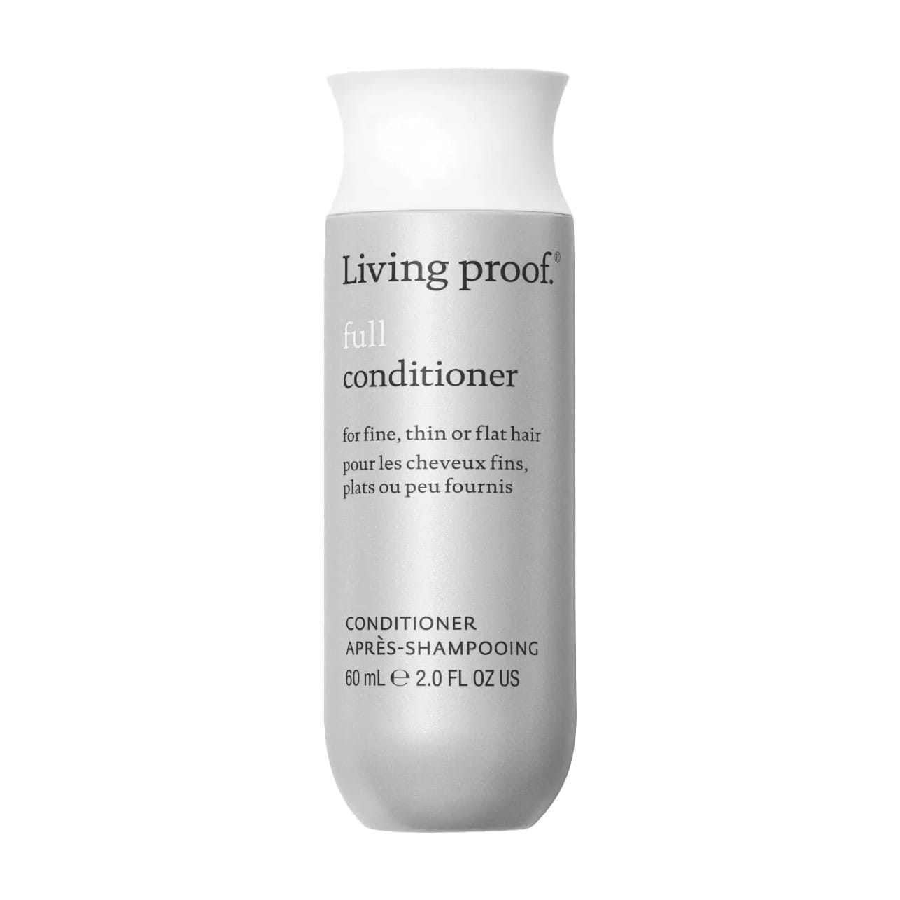 Living Proof Full Conditioner 2 oz travel size volumizing conditioner for fine thin or flat hair on white