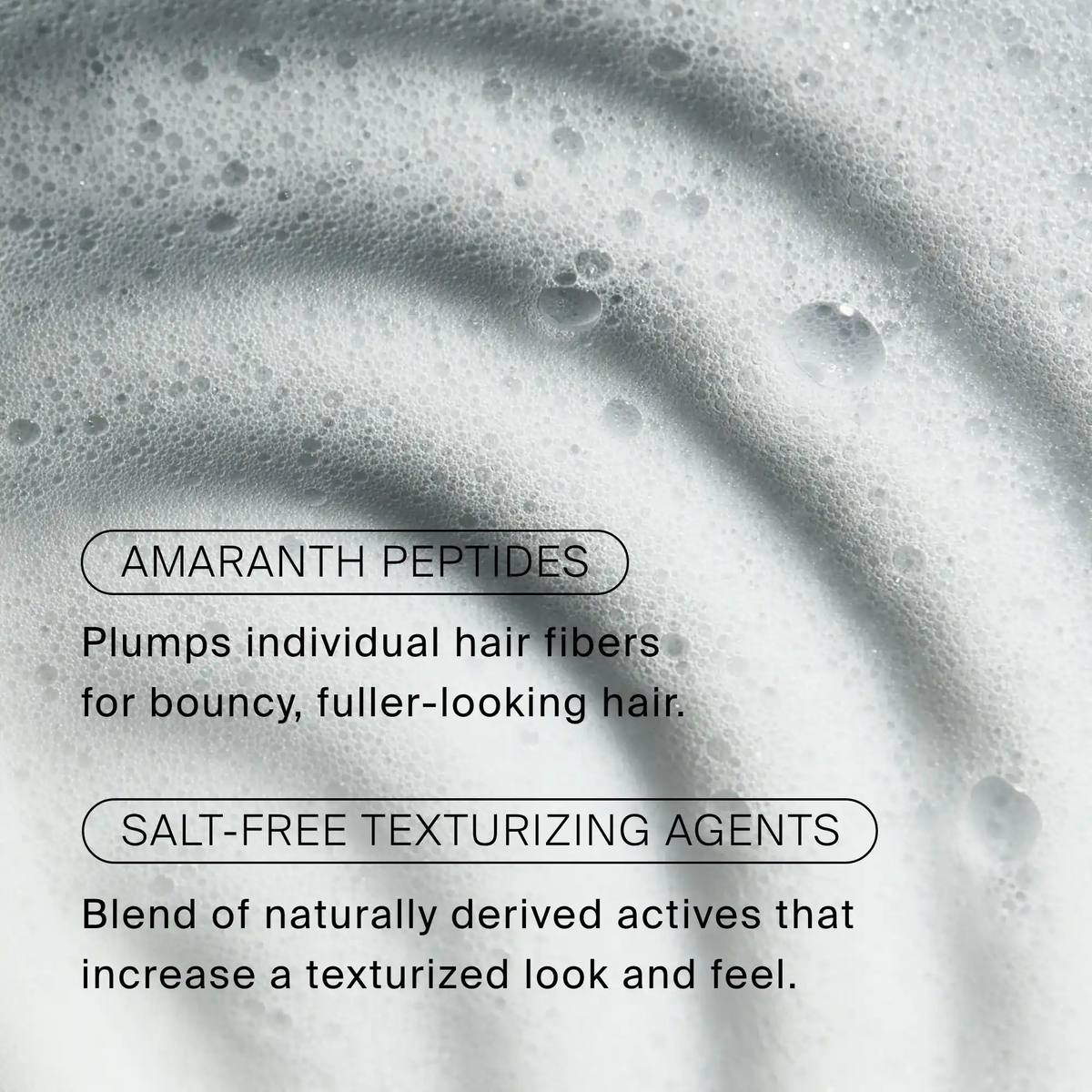 Living Proof Full Texturizing Foam with amaranth peptides and salt-free texturizing agents for fuller-looking hair