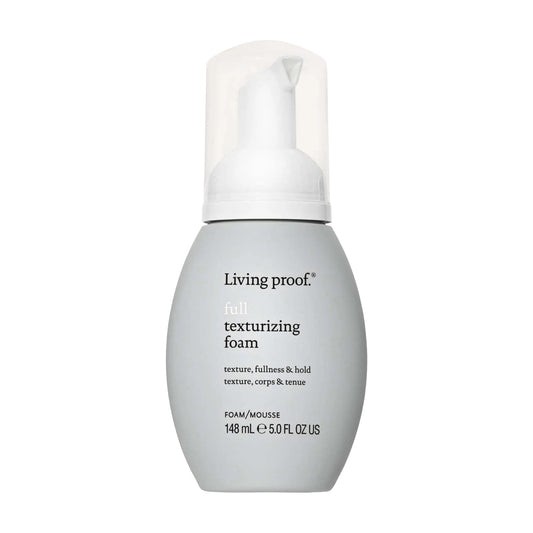 Living Proof Full Texturizing Foam 5 oz foam for texture fullness and hold on fine or flat hair on white