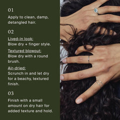 How to use Living Proof Full Texturizing Foam on damp hair for a lived-in look textured blowout or air-dried waves