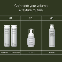 Living Proof volume routine with Full Shampoo and Conditioner Full Texturizing Foam and Full Dry Volume Spray