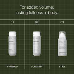 Living Proof Full Volume and Texture Set routine to shampoo condition and style for lasting fullness