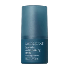 Living Proof Leave-In Conditioning Spray 1.7 oz travel size detangling spray on white