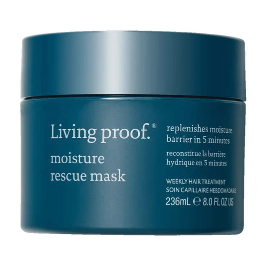 Living Proof Moisture Rescue Mask 8 oz weekly hair treatment jar that replenishes the moisture barrier in 5 minutes