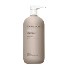 Living Proof No Frizz Shampoo 24 oz jumbo smoothing shampoo pump bottle for frizzy hair on white