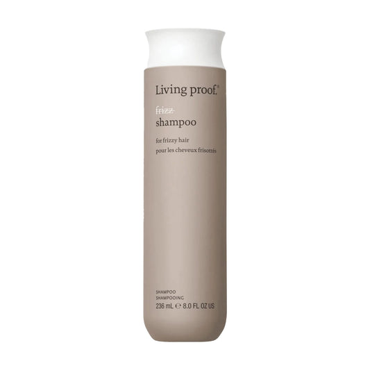 Living Proof No Frizz Shampoo 8 oz smoothing shampoo bottle for frizzy hair on white