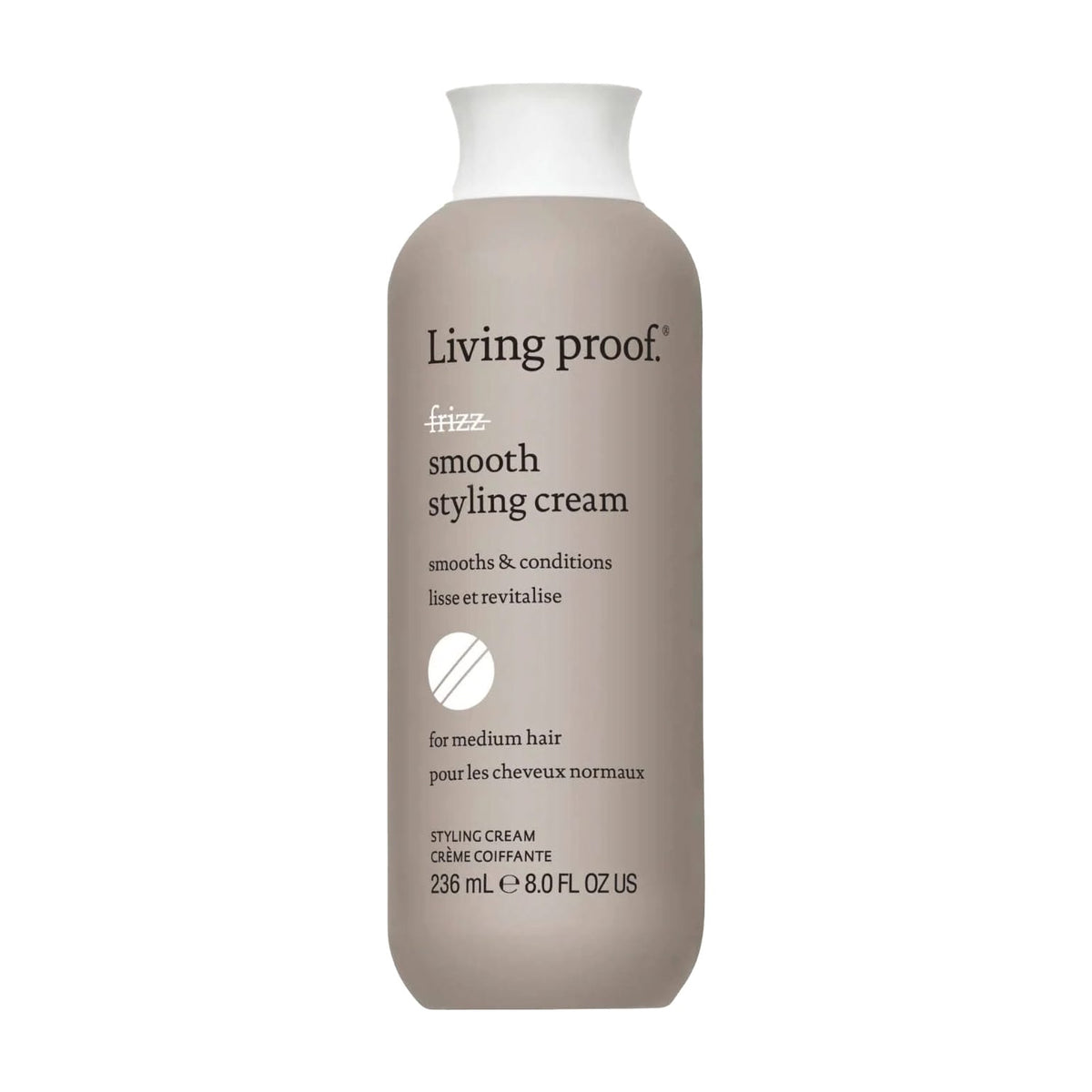 Living Proof No Frizz Smooth Styling Cream 8 oz smoothing and conditioning cream for medium hair on white