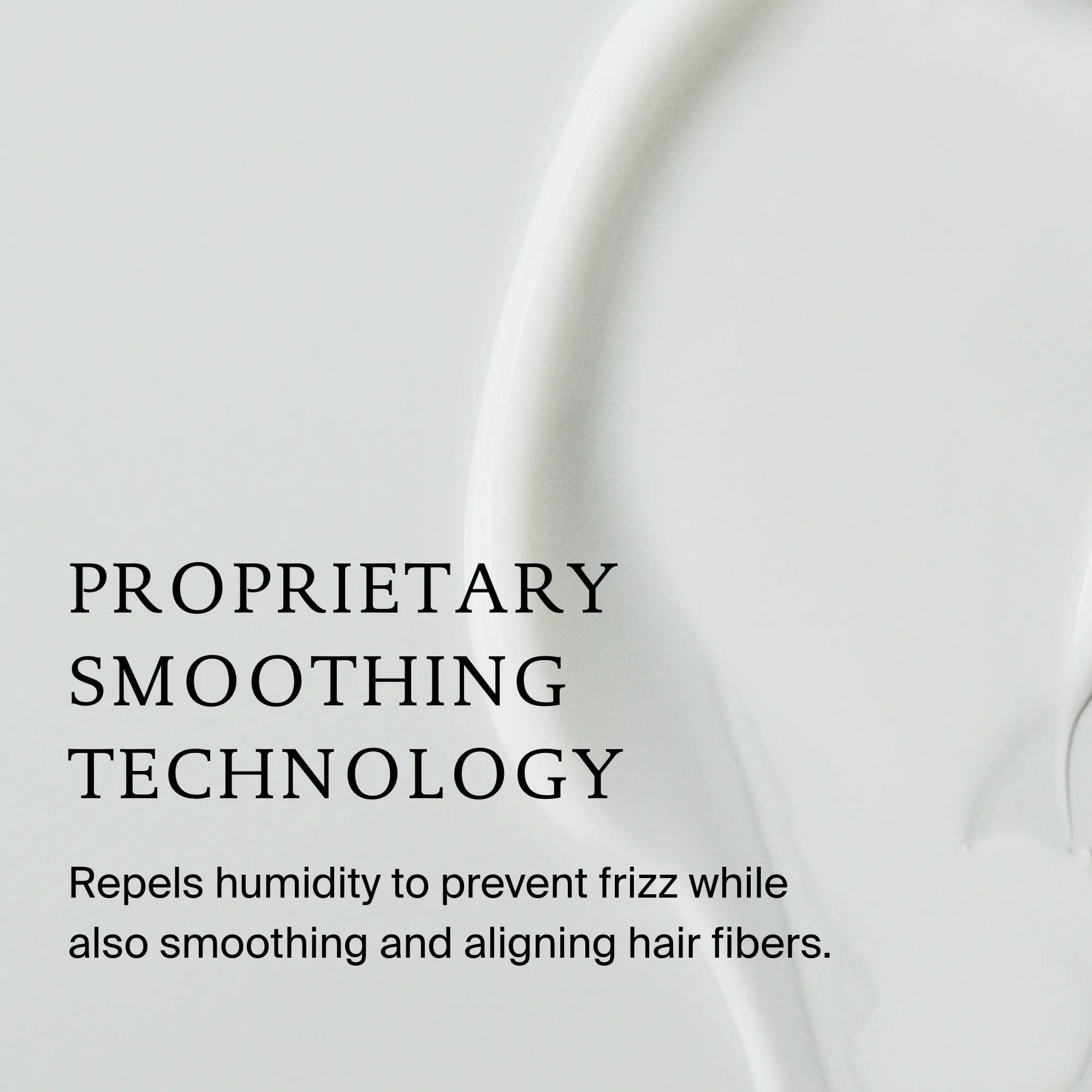 Living Proof No Frizz Smooth Styling Cream texture with smoothing technology that repels humidity and aligns hair fibers