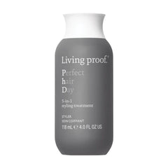 Living Proof Perfect Hair Day 5-in-1 Styling Treatment 4 oz bottle that styles and treats hair on white