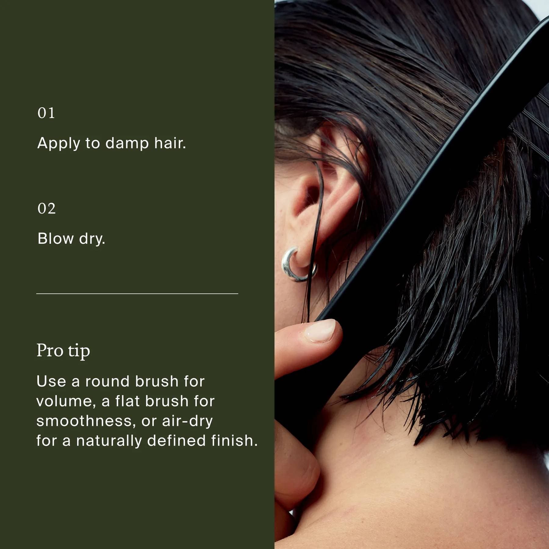 How to use Living Proof 5-in-1 Styling Treatment by applying to damp hair and combing through before blow drying