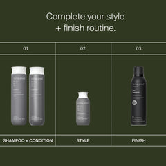 Perfect Hair Day routine with Shampoo and Conditioner 5-in-1 Styling Treatment and Living Proof Flex Hairspray