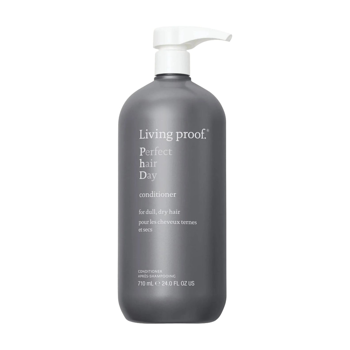 Living Proof Perfect Hair Day Conditioner 24 oz jumbo size pump bottle for dull dry hair on white