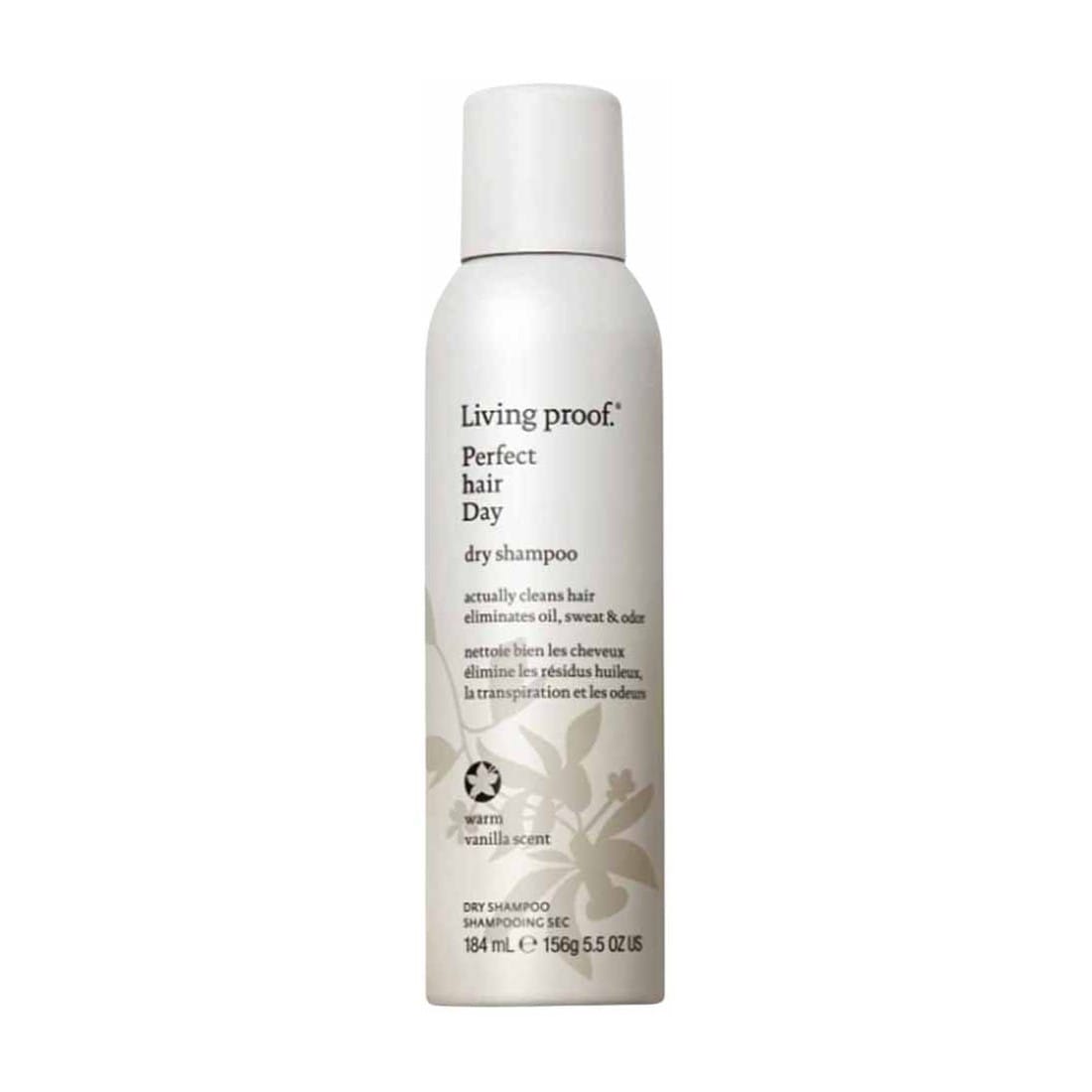 Living Proof Perfect hair Day Dry Shampoo Warm Vanilla Scent 5.5 oz aerosol can on white