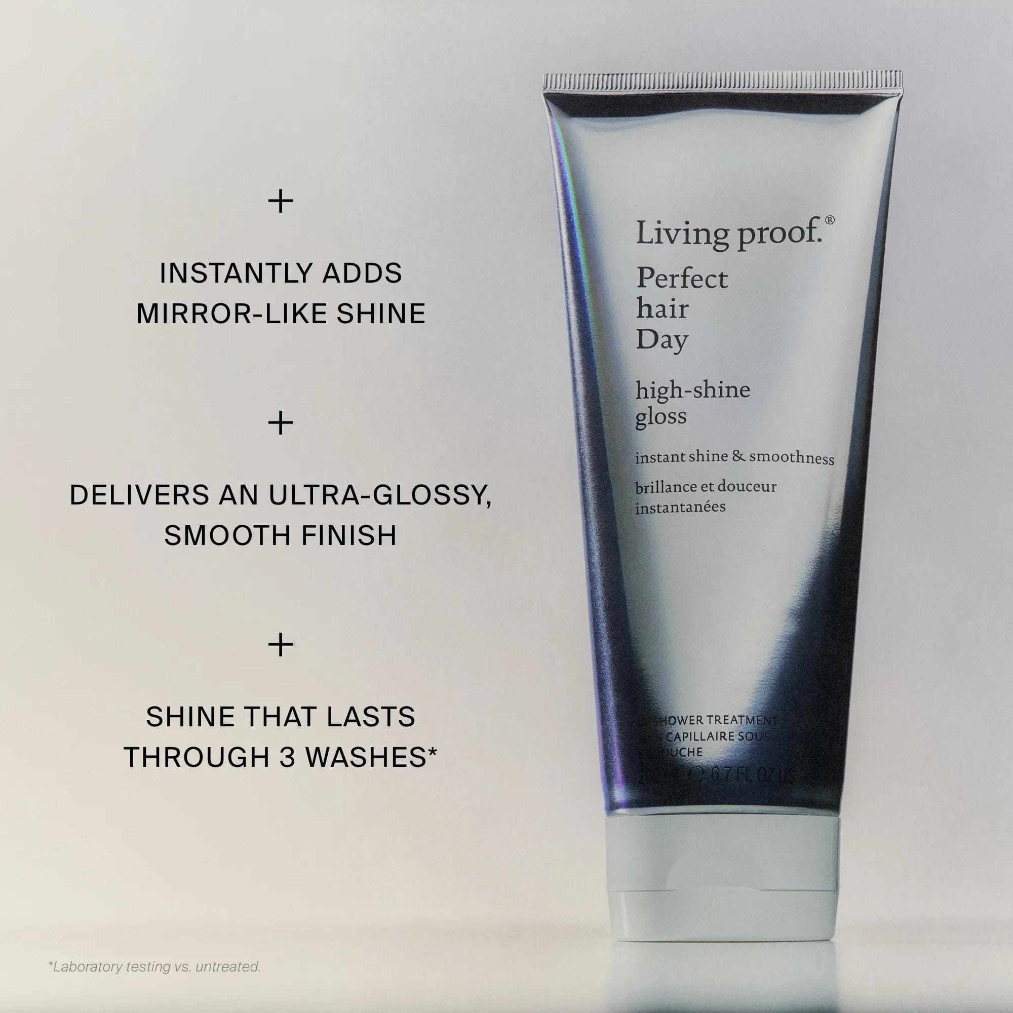 High-Shine Gloss tube that adds mirror-like shine and an ultra-glossy smooth finish that lasts through 3 washes