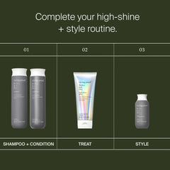 Perfect hair Day high-shine routine with Shampoo Conditioner High-Shine Gloss and 5-in-1 Styling Treatment