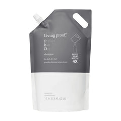 Living Proof Perfect hair Day Shampoo 1 liter refill pouch that refills your bottle 4 times on white