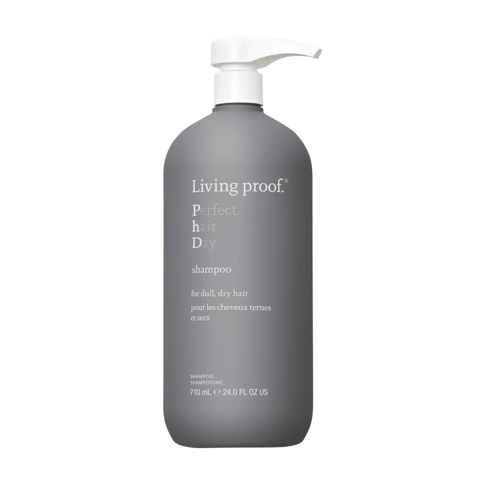 Living Proof Perfect hair Day Shampoo 24 oz jumbo size pump bottle for dull dry hair on white