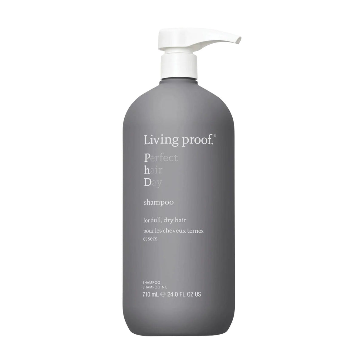 Living Proof Perfect hair Day Shampoo 24 oz jumbo size pump bottle for dull dry hair on white