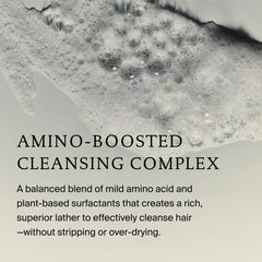 Rich lather showing the Perfect hair Day Shampoo amino-boosted cleansing complex that cleans without stripping
