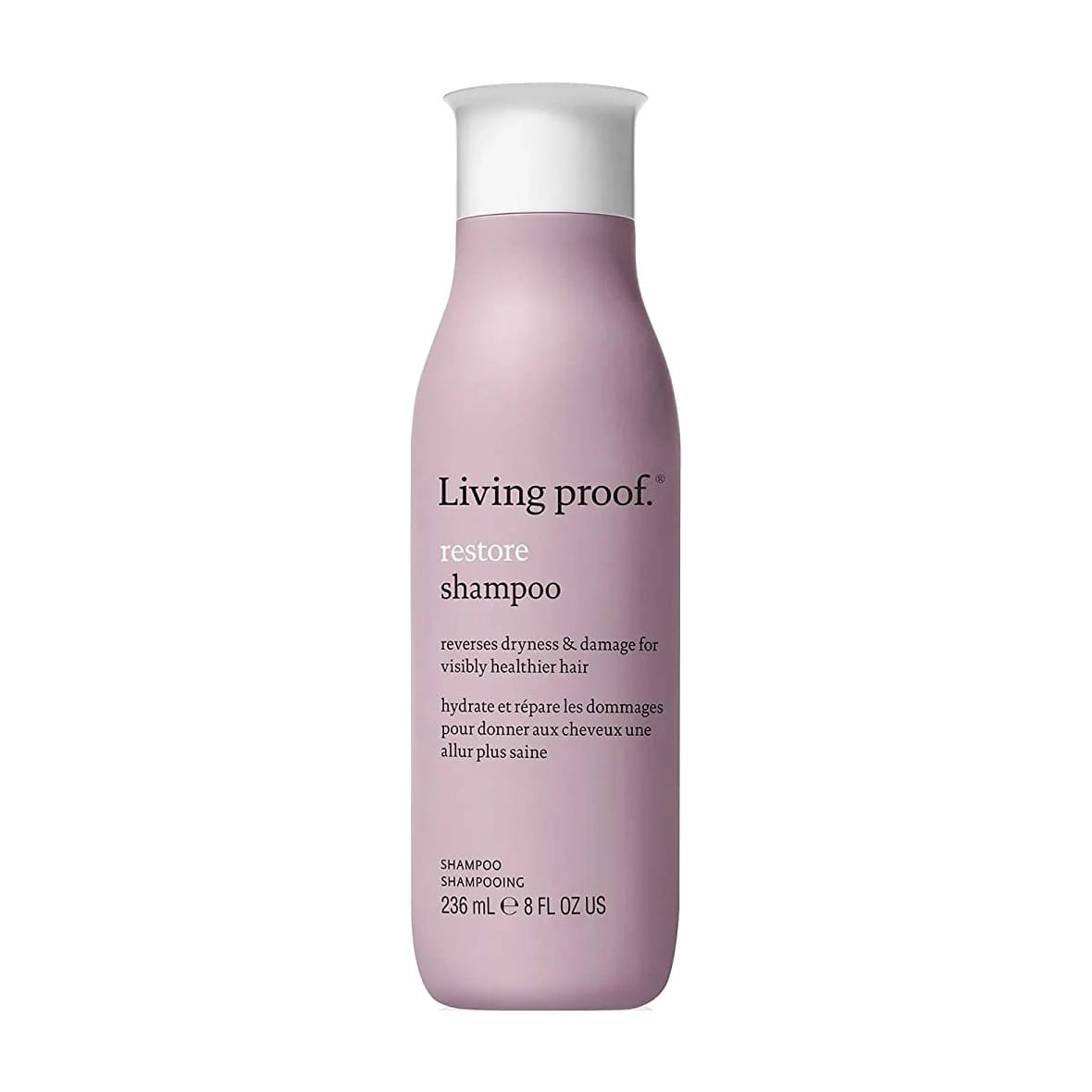 Living Proof Restore Shampoo 24 oz jumbo pump bottle that reverses damage on white