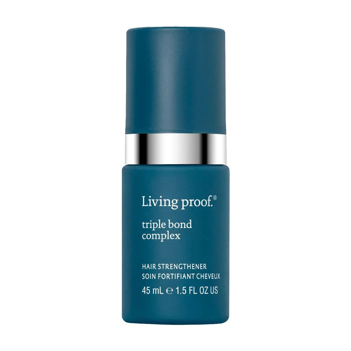 Living Proof Triple Bond Complex hair strengthener 1.5 oz pump bottle on white