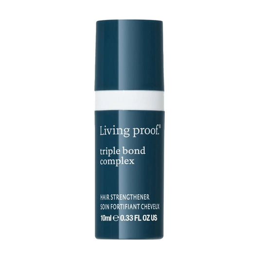 Living Proof Triple Bond Complex travel size 0.33 oz hair strengthener on white