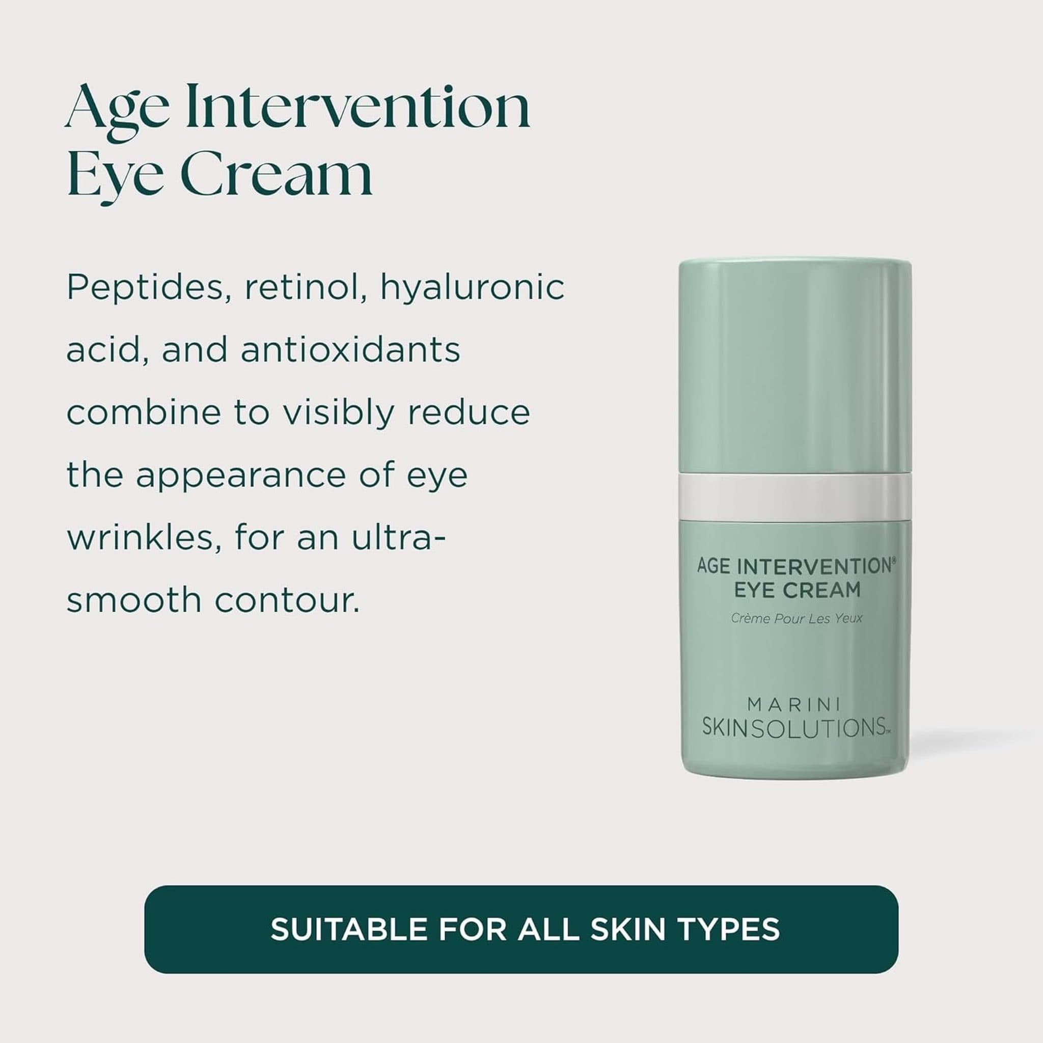 Marini Skinsolutions Age Intervention Eye Cream with peptides retinol and hyaluronic acid for all skin types