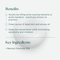Marini Skin Solutions Benzoyl Peroxide Acne Treatment Lotion 10% benefits kills acne bacteria clears pores key ingredient BPO