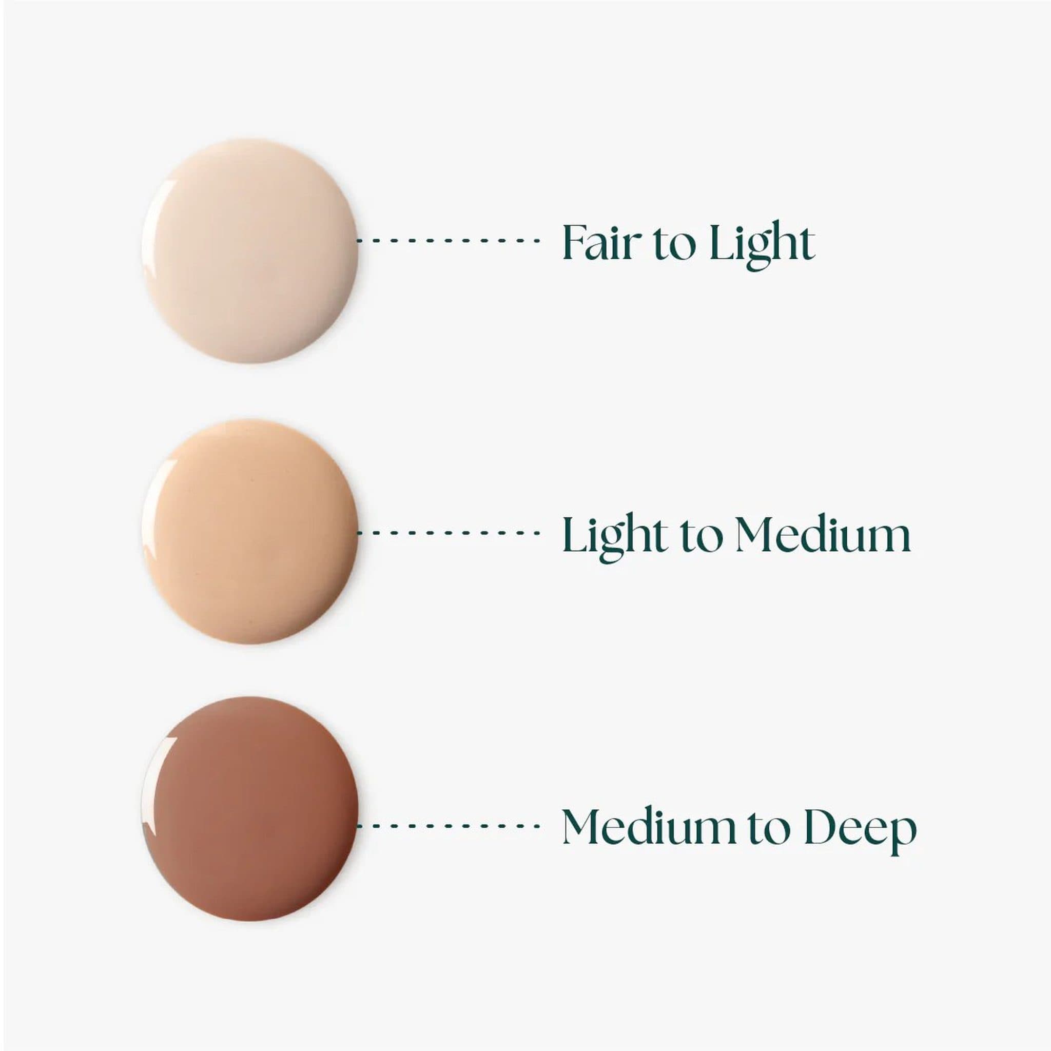 Marini Skinsolutions Physical Protectant Tinted SPF 45 shade swatches Fair to Light Light to Medium and Medium to Deep