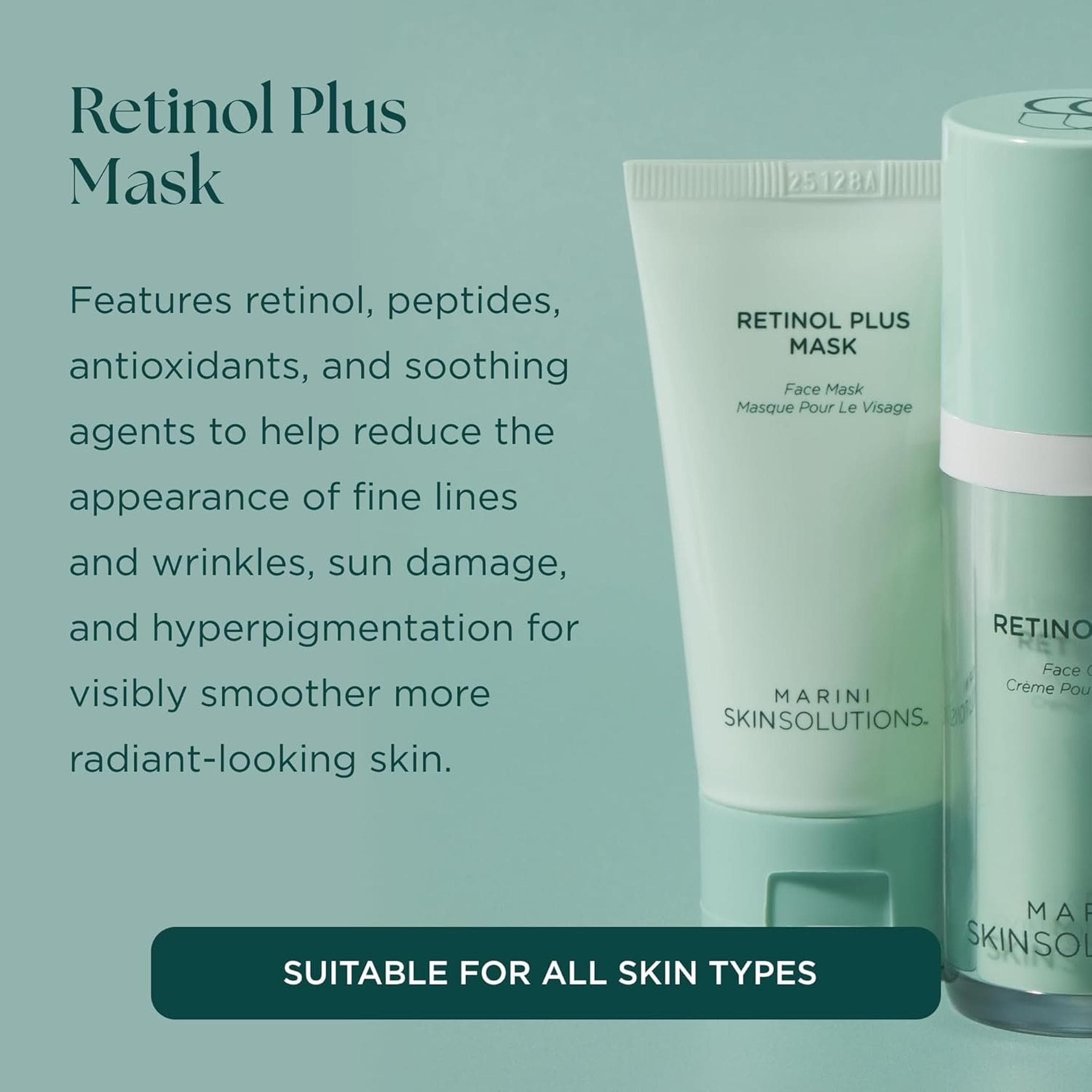 Marini Skinsolutions Retinol Plus Mask with retinol peptides and antioxidants for all skin types